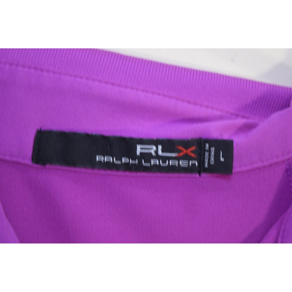 RLX Ralph Lauren Performance Quick Dry Golf Polo Shirt MENS L Purple MAGENTA - Picture 2 of 13